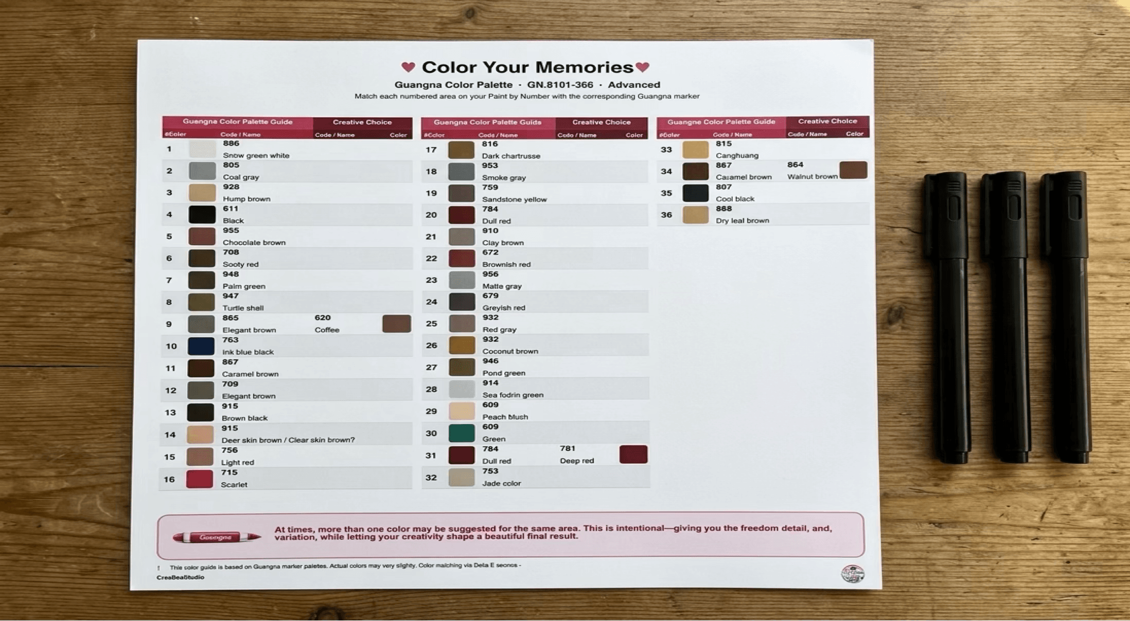 Guangna Color Palette Guide